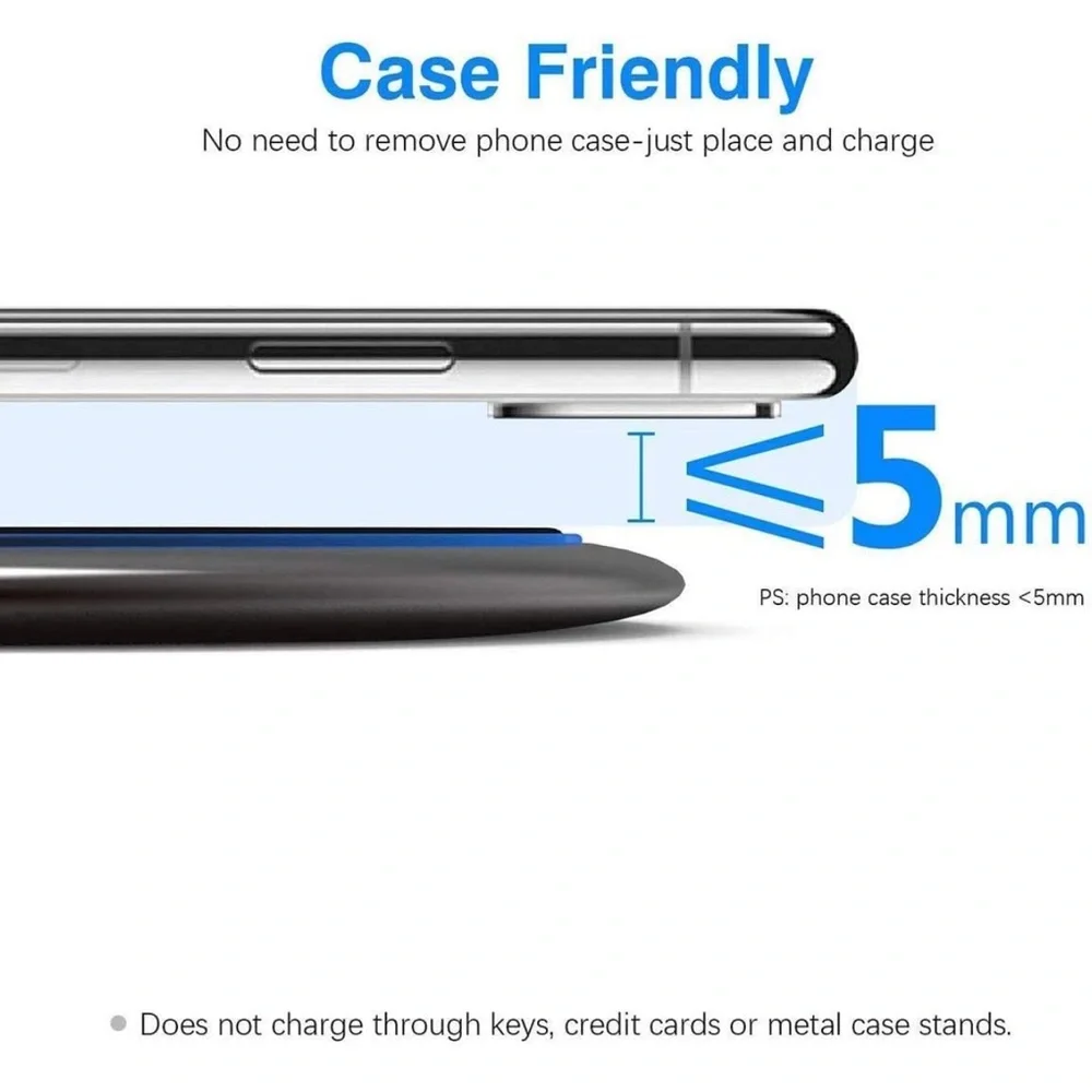 Wireless Charging Pad, 15W Max Fast Wireless Charging (No AC Adapter)